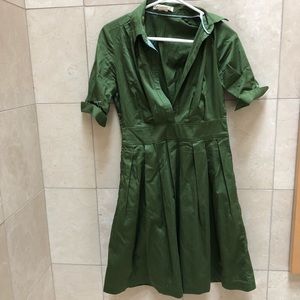 Anthropologie Olive Green Shirt Dress